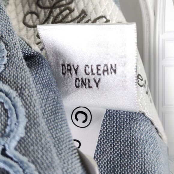 Vintage Sarah Elizabeth Linen Blend Sheath Maxi Dress Size 12 Button Embroidery - Picture 15 of 16